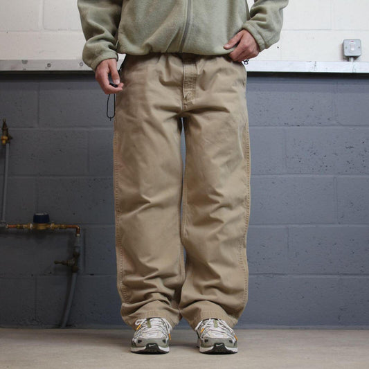 Carhartt carpenter pants relaxed fit tan Loose skate style cargo work pants