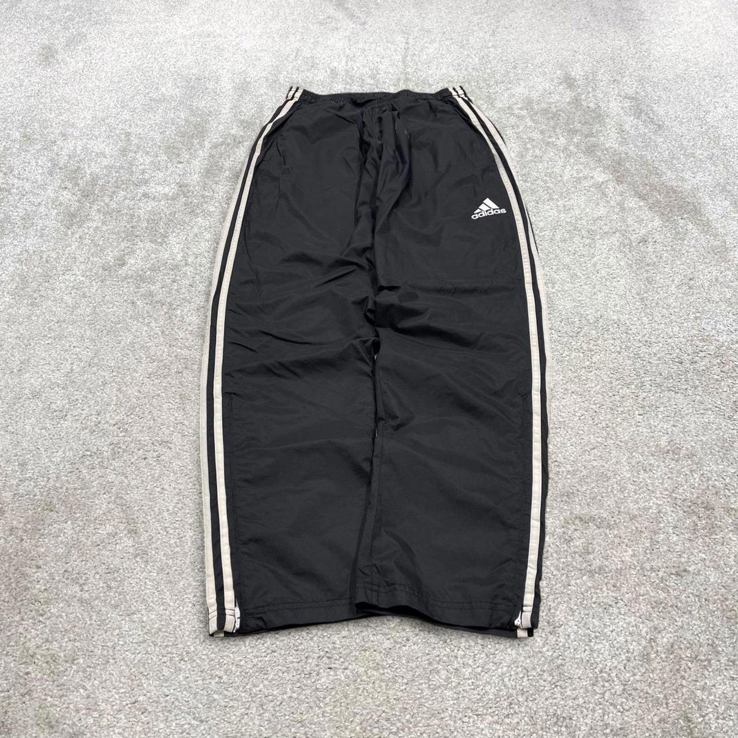 Vintage Y2K Adidas tracksuit bottoms black Side stripe design track pants