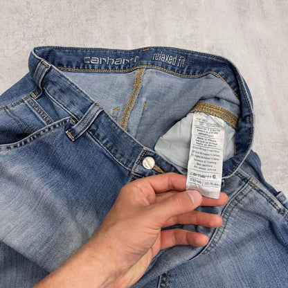 Mens Carhartt double knee carpenter jeans W30 L34 blue relaxed denim jeans