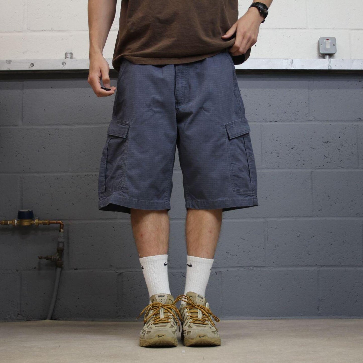 Carhartt cargo shorts carpenter y2k grey navy Thick canvas skater style workwear cargos