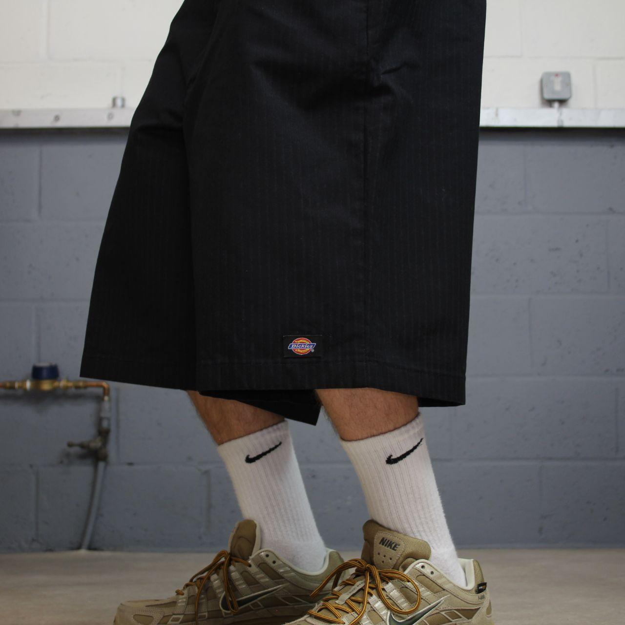 Dickies baggy stripe chino shorts black carpenter Stripey Skater / surf style shorts baggy fit