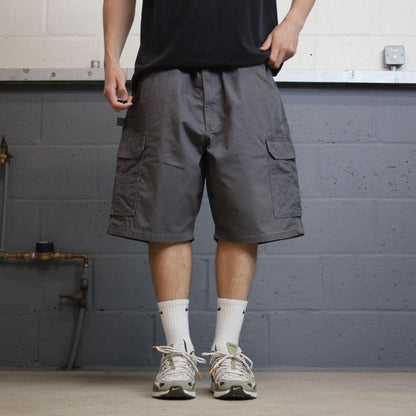 Wrangler baggy cargo shorts carpenter grey Loose wide leg skater style summer jorts