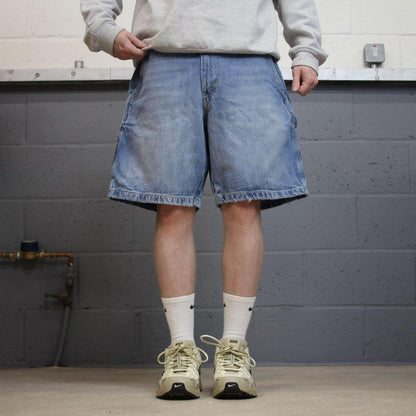 Baggy denim carpenter shorts cargo blue Old Navy skater style surf jorts