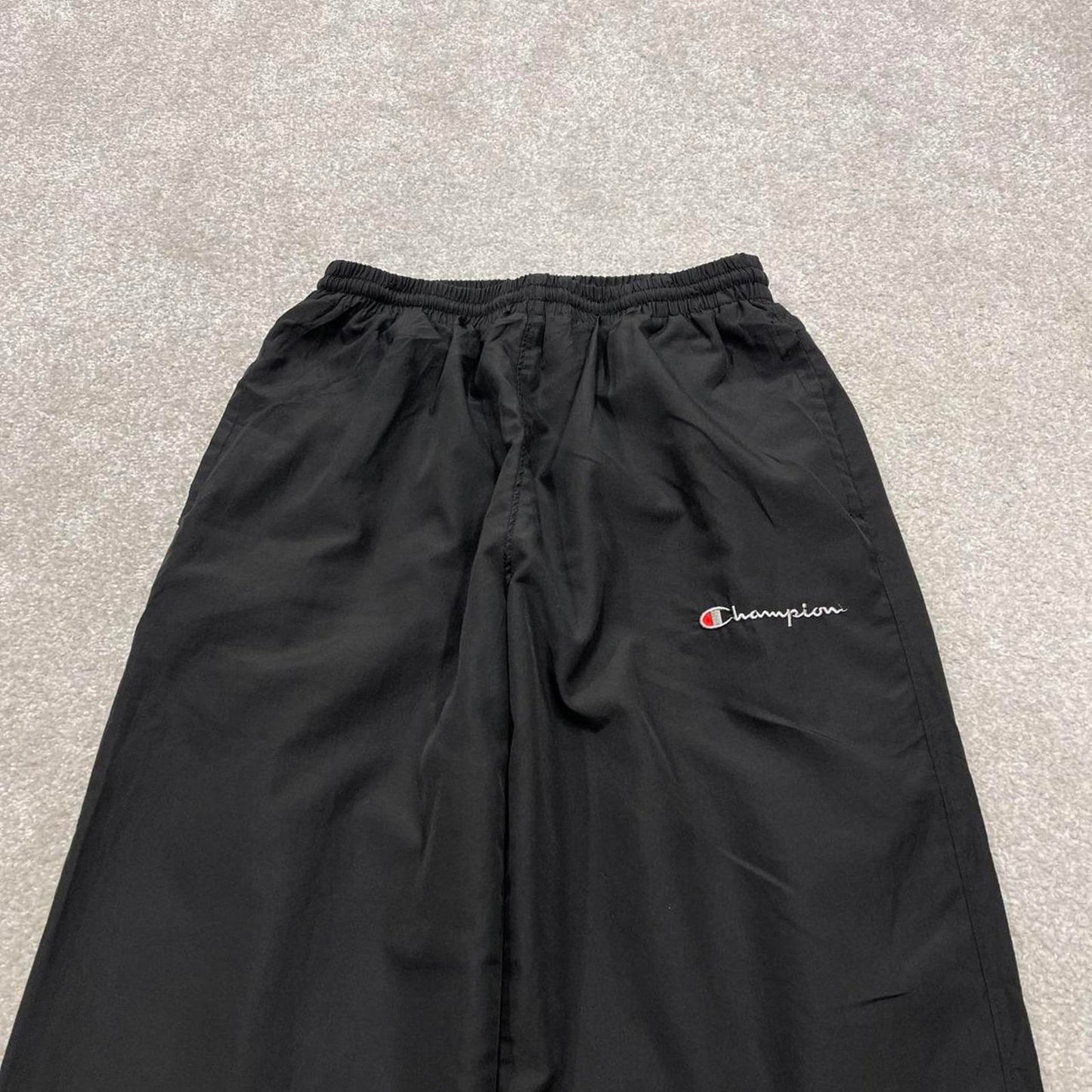 Vintage y2k Champion tracksuit bottoms black Loose lined embroidered track pants