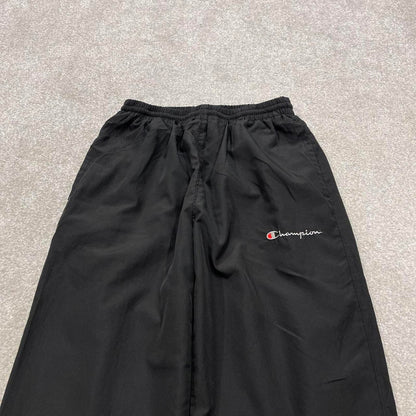 Vintage y2k Champion tracksuit bottoms black Loose lined embroidered track pants