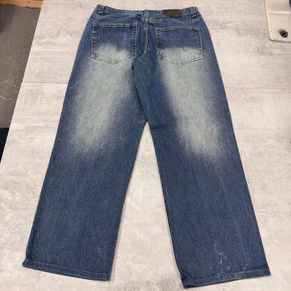 Baggy Qruel skate jeans W36 L32 loose blue denim skater jeans