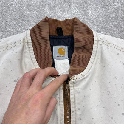 Vintage 90s Carhartt gilet vest L tan brown canvas padded chore body warmer workwear