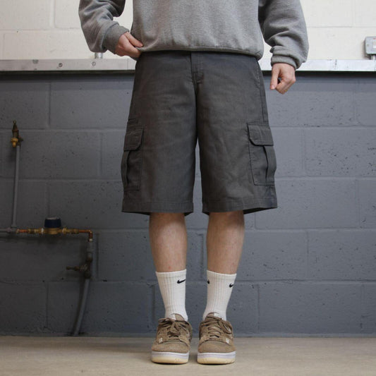 Dickies cargo chino shorts relaxed grey twill style chino skater shorts loose leg festival shorts