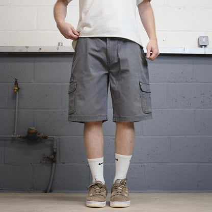 Grey baggy Dickies cargo shorts W32