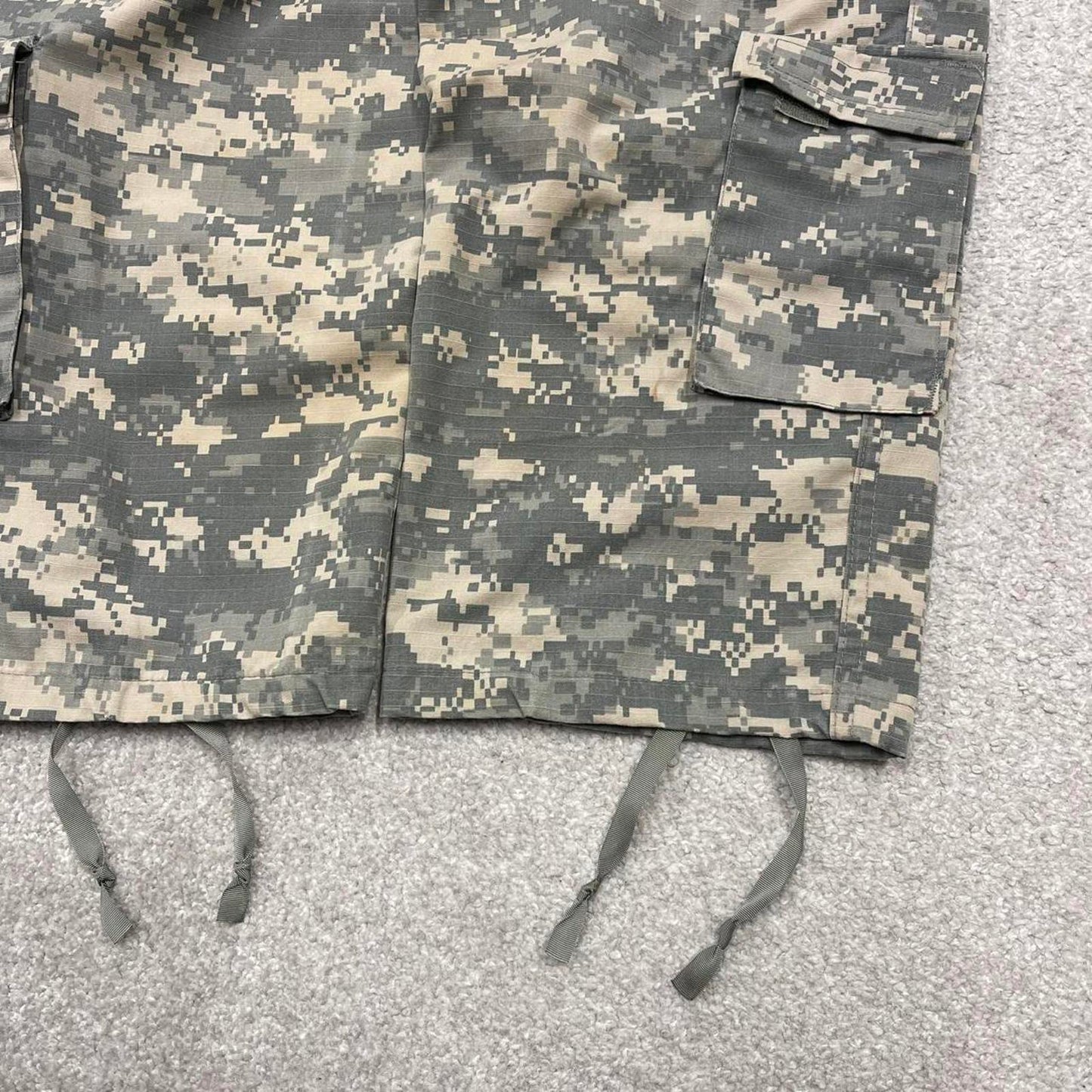 Vintage army camo cargo pants khaki Loose drawstring digital camouflage US military trousers