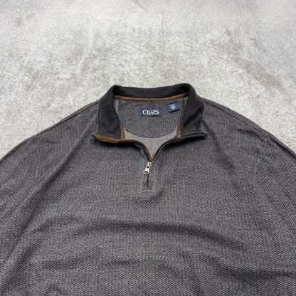 Y2K CHAPS 1/4 zip jumper grey Quarter zip soft knit pullover