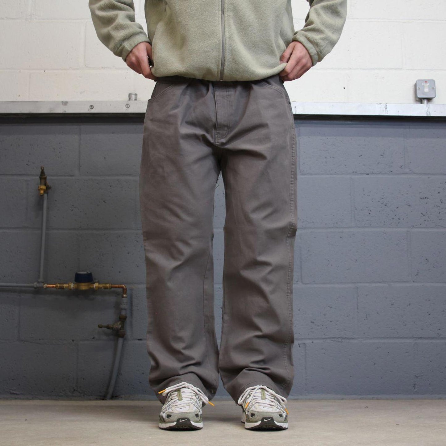 Vintage Y2K Dickies carpenter jeans grey Straight leg canvas skater style cargo pants