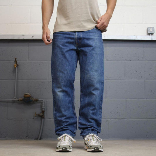Blue Levis 505 jeans W36L30 loose straight leg y2k style pants red tab logo