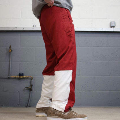 Vintage y2k loose Nike tracksuit bottoms red white Floaty leg mesh lined print logo gym track pants