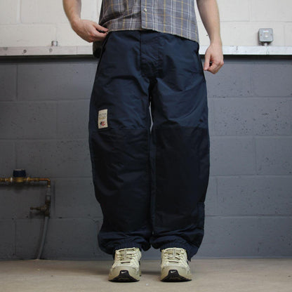 Nautica windbreaker tracksuit trousers y2k M navy Americas cup 2003 fleece lined track pants