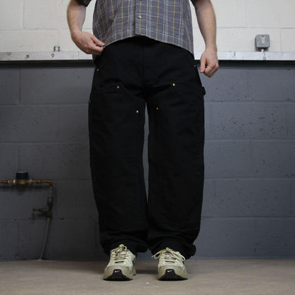 Carhartt double knee carpenter jeans y2k black Loose fit thick canvas skate cargo work pants