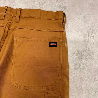 Tan Dickies carpenter jeans W36L32 loose canvas skater style cargos