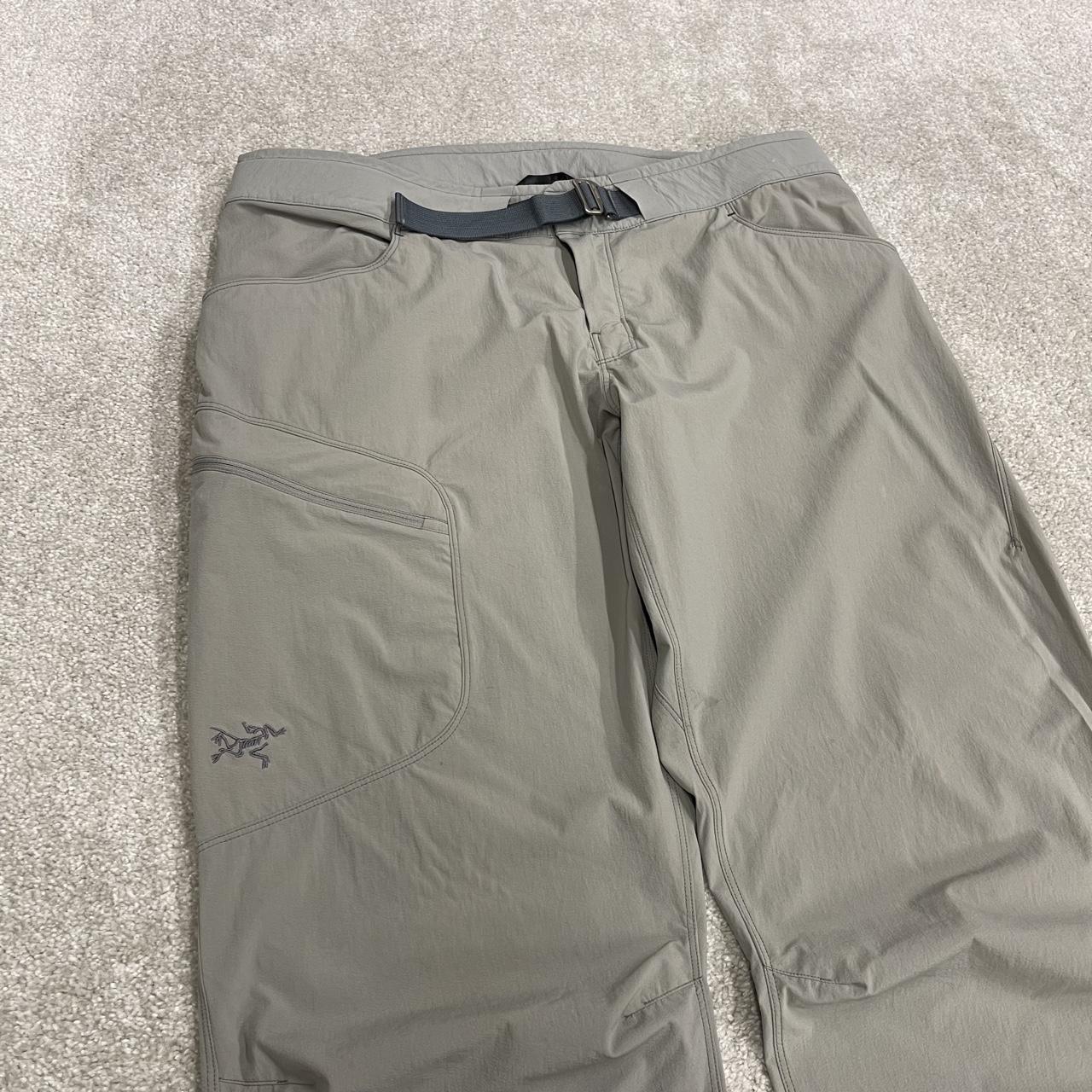 Y2K Arc'teryx technical hiking pants grey lightweight walking trousers embroidered fossil skeleton