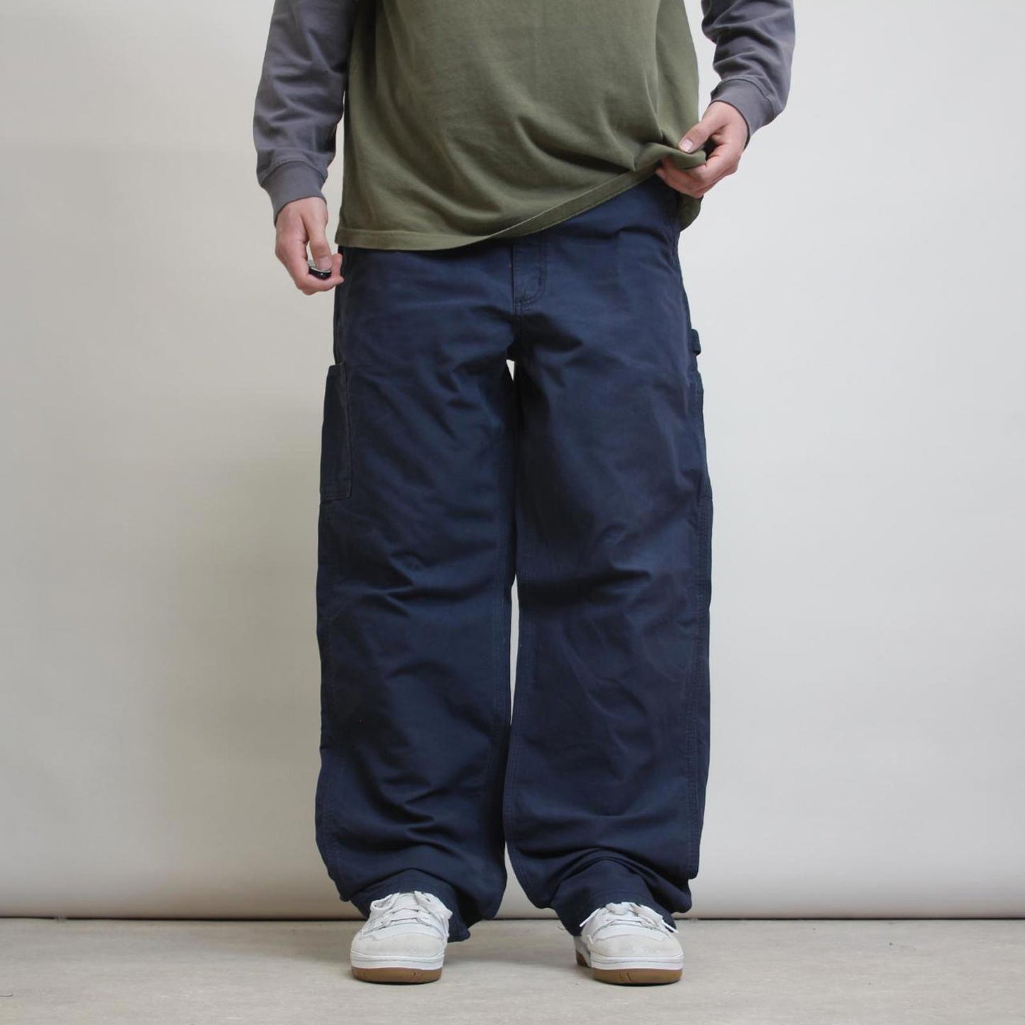 Baggy Carhartt carpenter pants W38L34 navy wide leg 90s style cargo trousers
