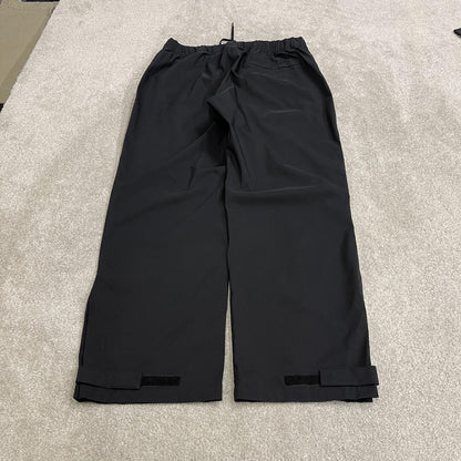 Y2K Adidas baggy waterproof tracksuit bottoms black wide leg Loose unlined rain trousers