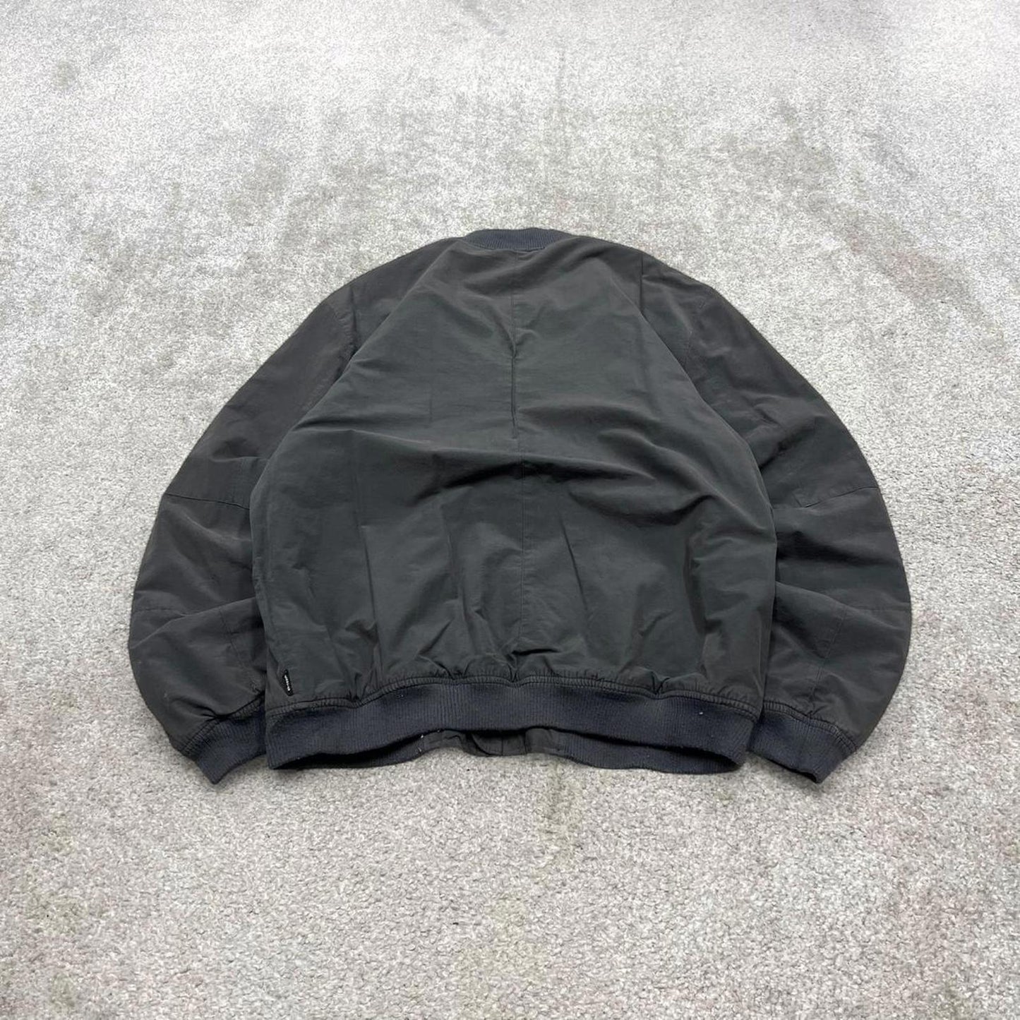Y2K Quiksilver technical bomber jacket grey Fleece lined windbreaker bomber coat