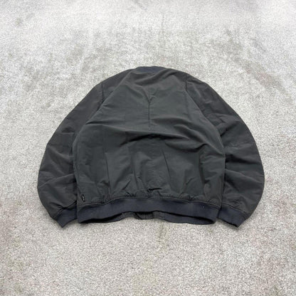 Y2K Quiksilver technical bomber jacket grey Fleece lined windbreaker bomber coat