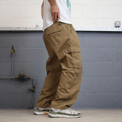 Wrangler cargo pants W38 L30 khaki loose lightweight floaty leg relaxed cargos