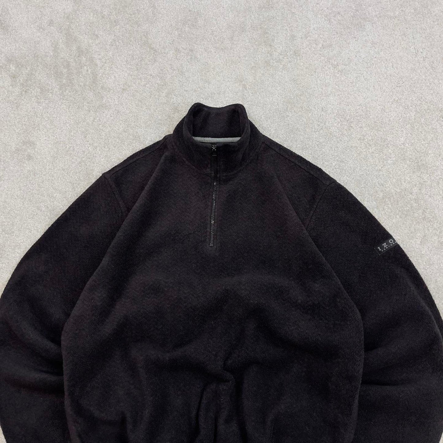 Burgundy Black Izod technical fleece M y2k style 1/4 zip autumn outdoors adjustable waist