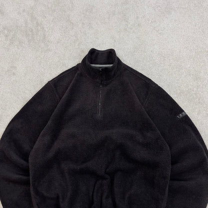 Burgundy Black Izod technical fleece M y2k style 1/4 zip autumn outdoors adjustable waist