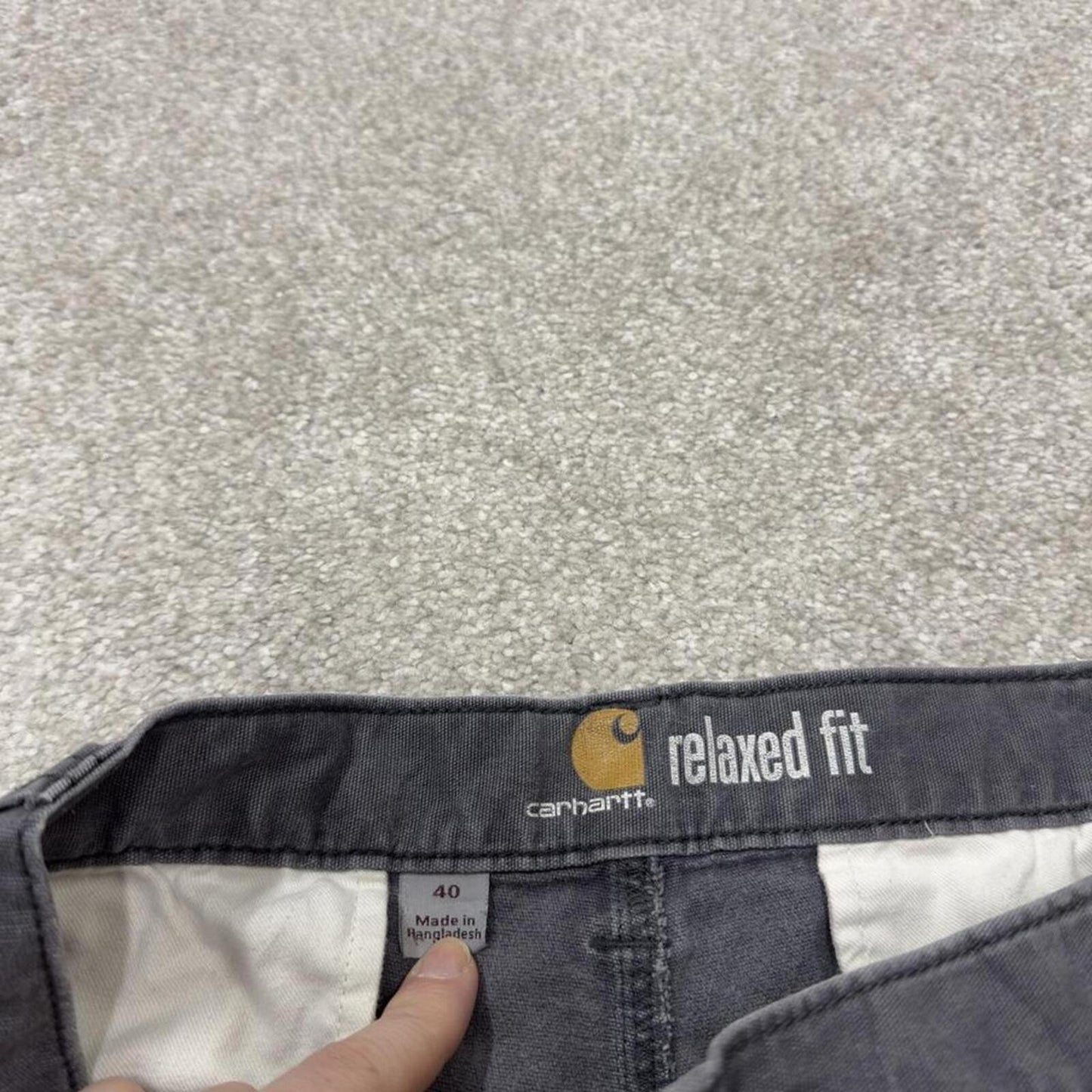 Carhartt cargo shorts loose canvas grey Canvasy relaxed fit skate style shorts
