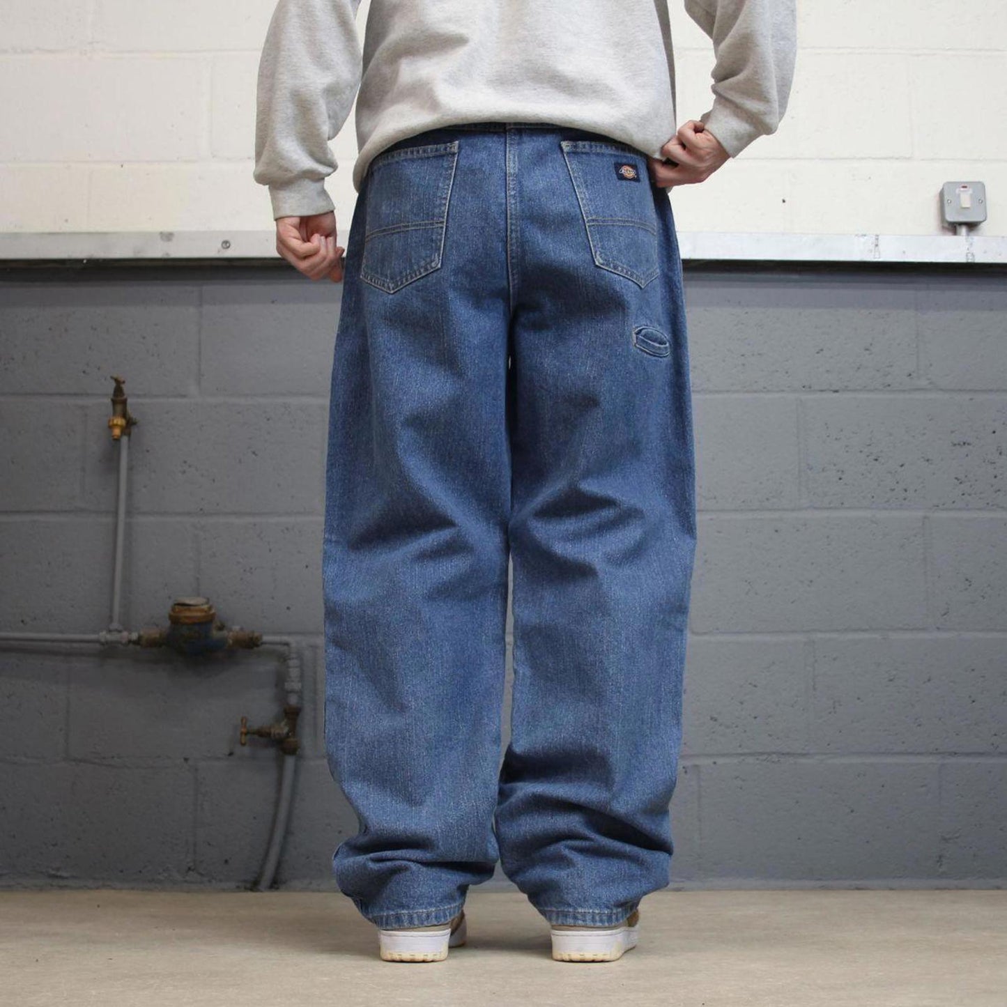 Vintage Y2K Baggy Dickies carpenter jeans blue denim double knee skater workwear pants streetwear