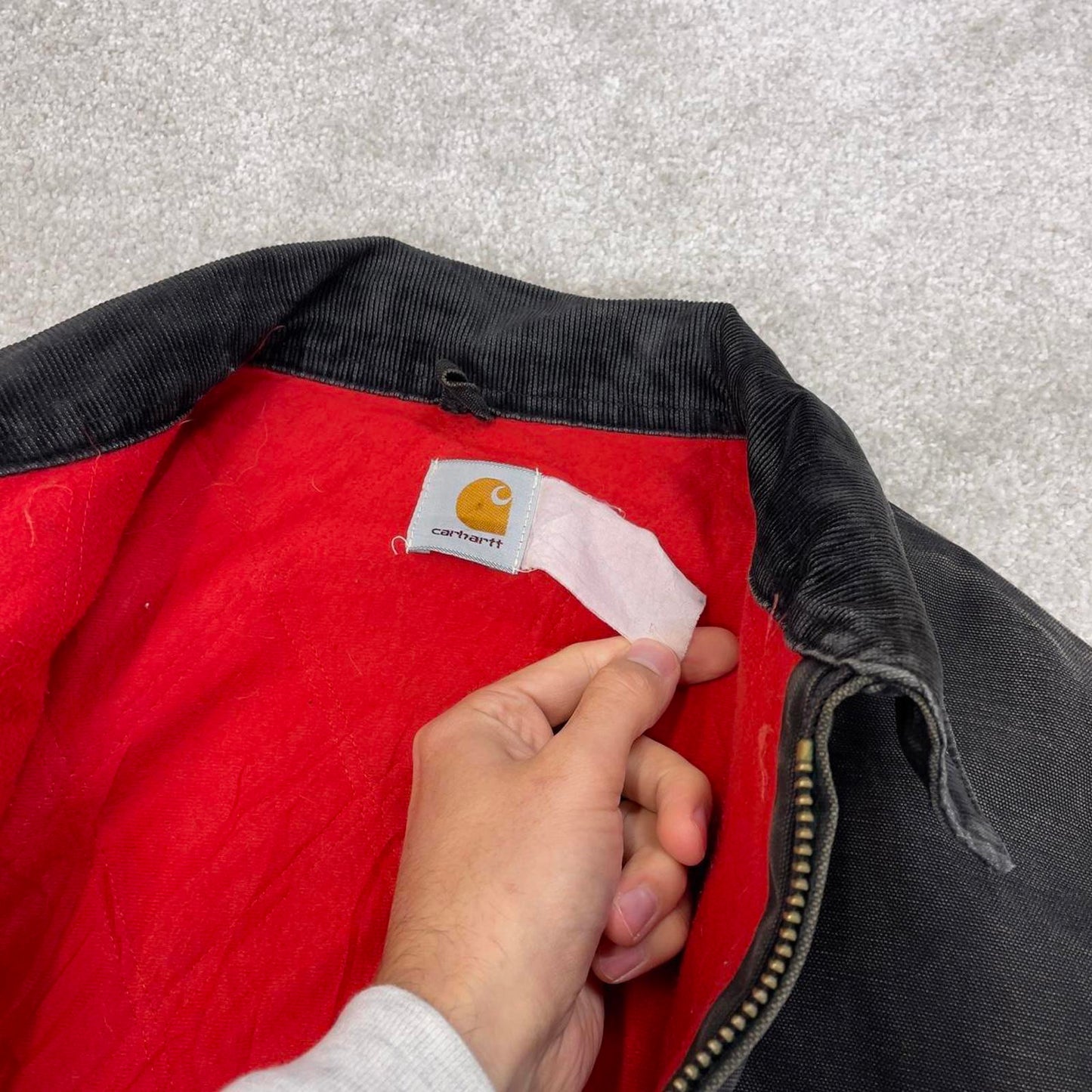 Vintage Black Carhartt Santa Fe Jacket XL canvas 90s style skater bomber