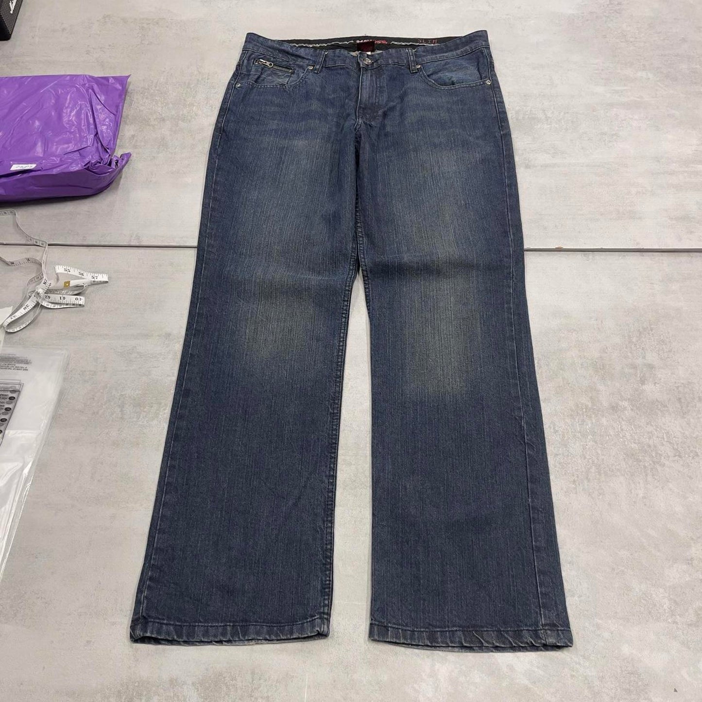 Tony Hawk skate jeans W38L33 slim blue denim skater style jeans