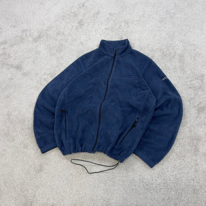 Navy Columbia technical zip up fleece Medium y2k style autumn adjustable waist