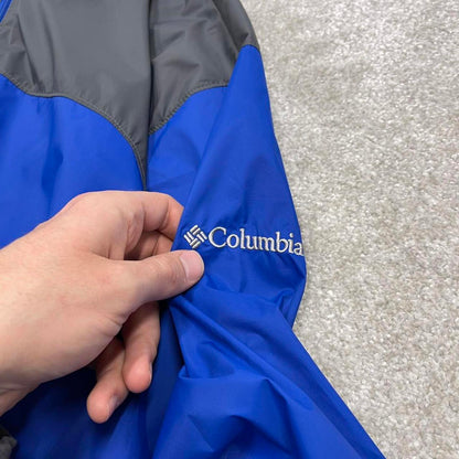 00s Columbia technical windbreaker jacket XL men's y2k style blue hooded lightweight autumn