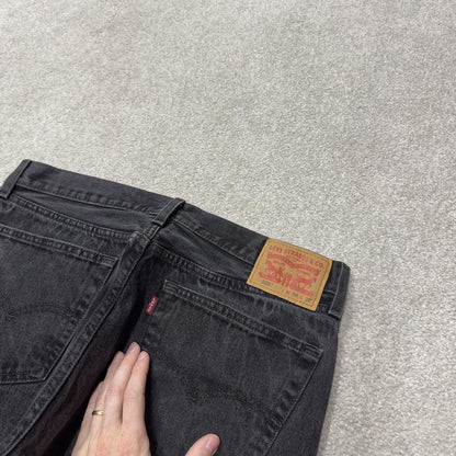Levi’s 505 jeans y2k W36L30 black straight leg 505 pants red tab logo