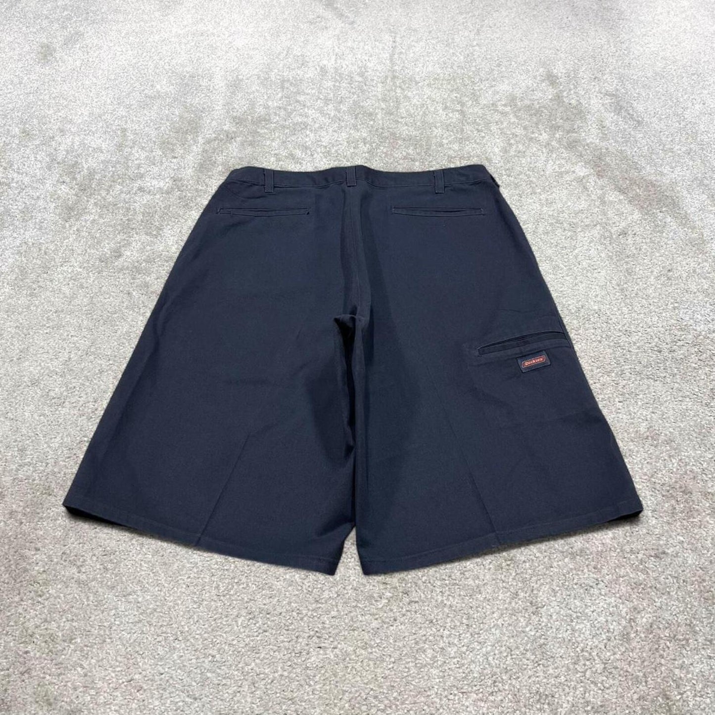 Y2k baggy Dickies W34 chino shorts skater style navy