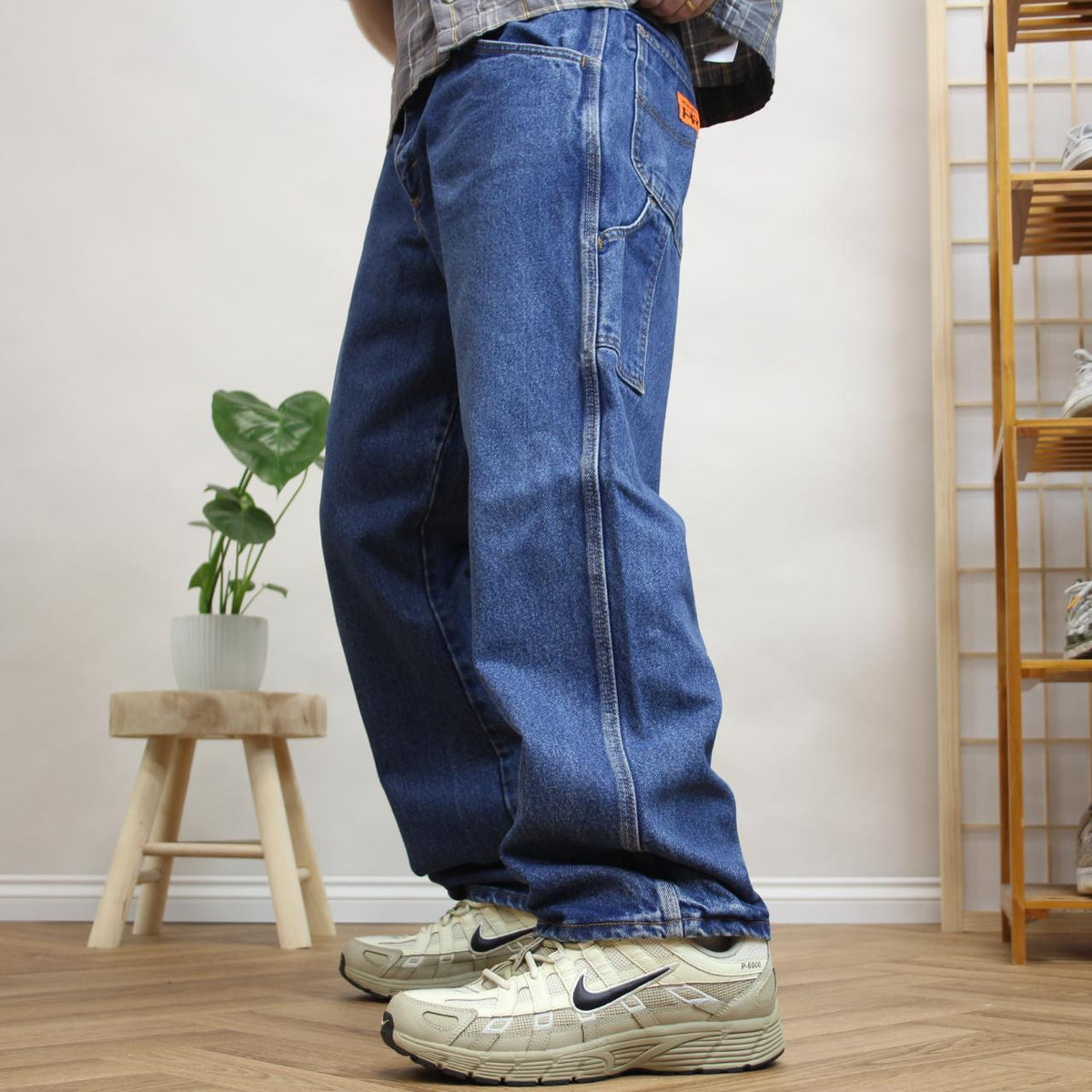 Vintage Wrangler carpenter jeans y2k Loose fit FR denim utility workwear skate trousers