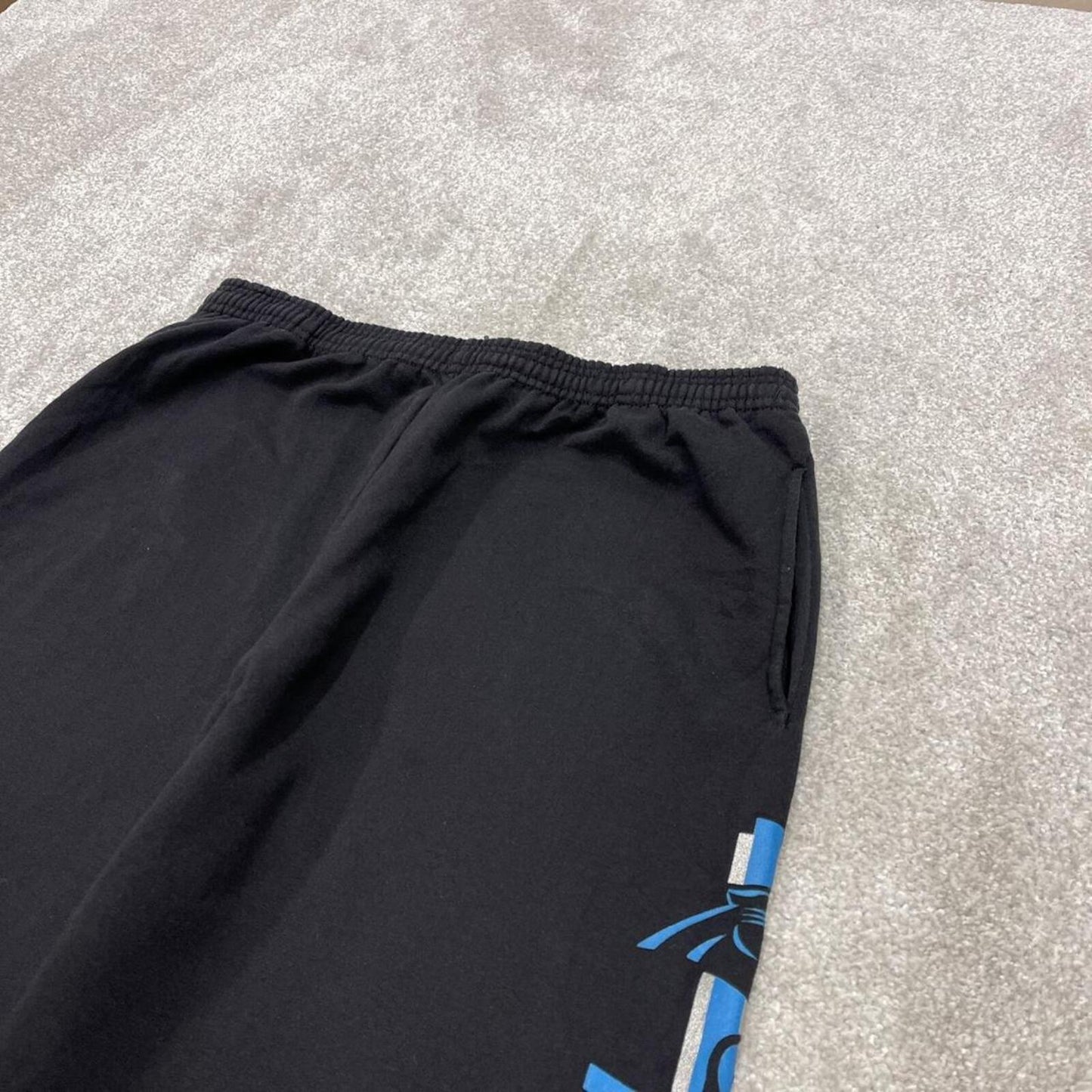 Y2k NFL baggy sweatpants joggers wide leg black Large Loose Carolina Panthers tracksuit bottoms