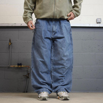 90s baggy Karl Kani jeans W40L32 wide leg blue denim y2k skate style hip hop pants