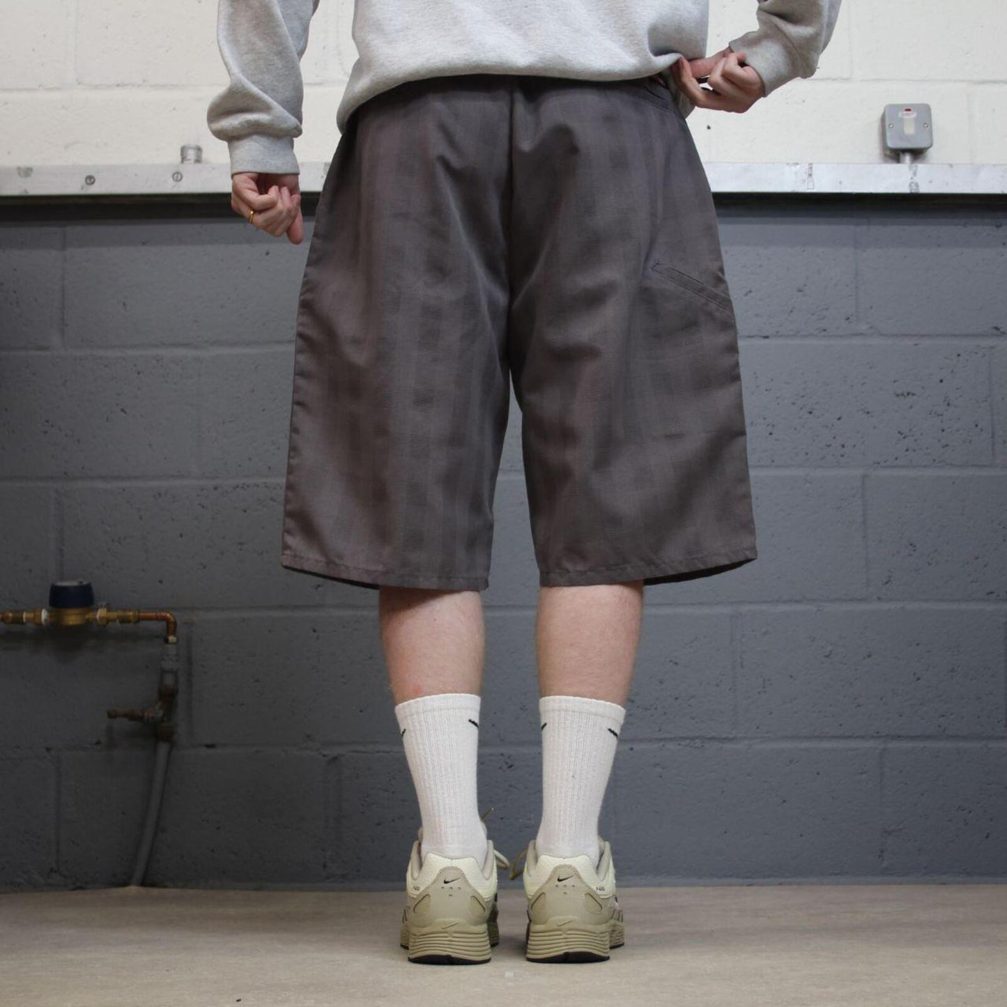 Dickies checkered baggy carpenter shorts grey Twill chino skater style shorts wide long leg