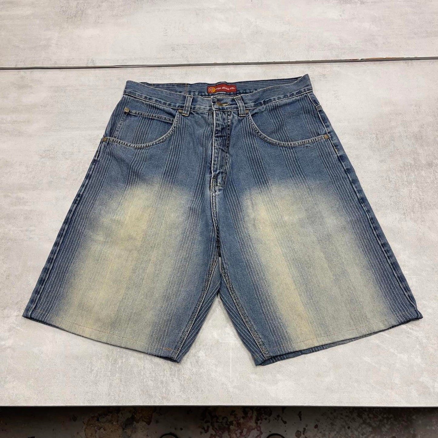 Baggy pinstriped Risk jorts W38