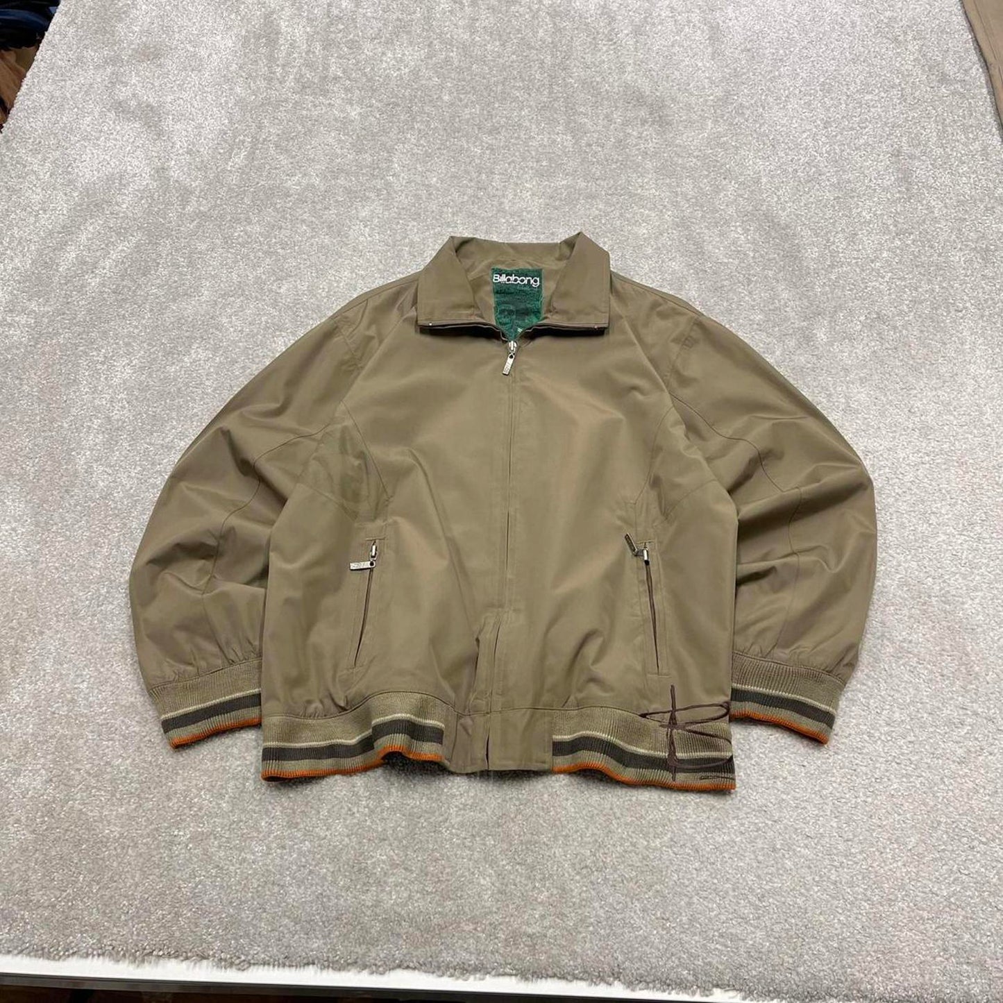00s Billabong technical lightweight jacket L women's y2k style khaki bomber