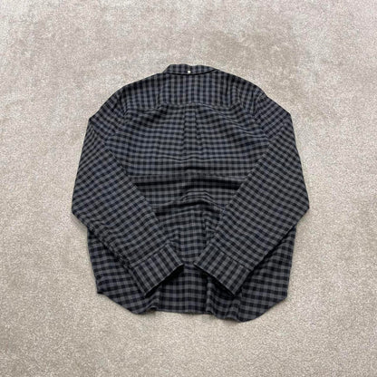 Checkered plaid flannel shirt autumnal XL grey Flint & Tinder men's long sleeve button up y2k style