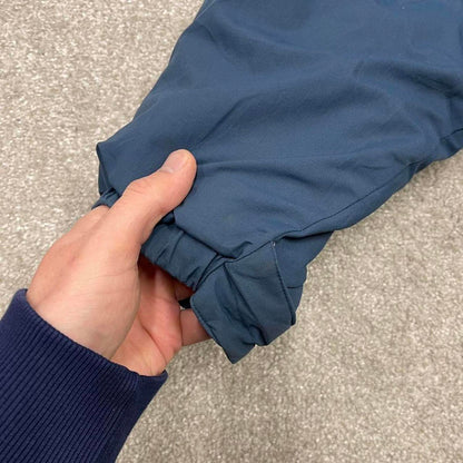 Y2K Champion technical windbreaker jacket blue Padded fleece lined thick embroidered hooded coat