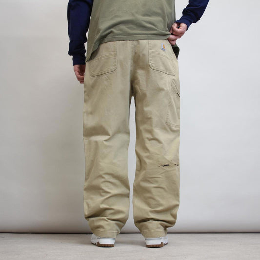 Carhartt carpenter trousers W40L32 beige sand relaxed fit 90s workwear skate style cargo pants