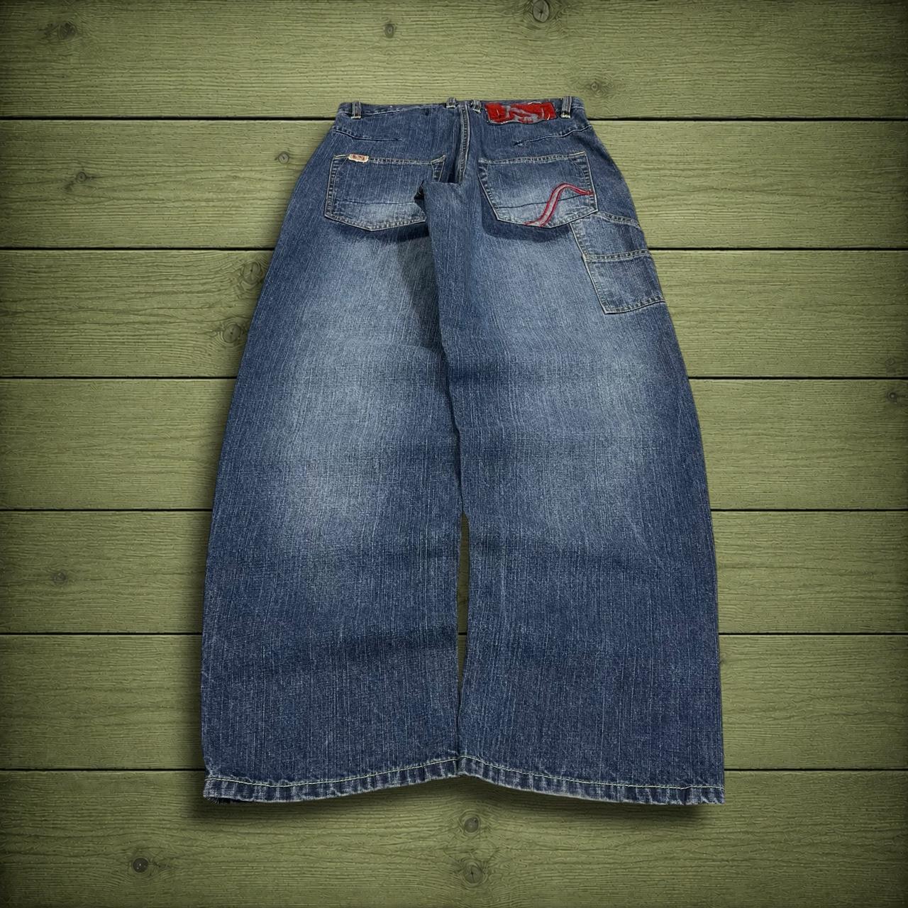 Y2K baggy embroidered jeans wide leg blue denim DrunkNMonkey loose carpenter jeans