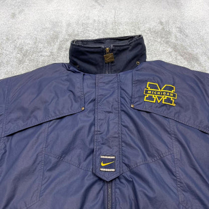 Vintage Y2K Nike Team Sports puffer jacket navy Padded full zip Nike Michigan boxy technical coat