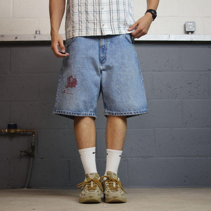 Vintage Carhartt denim shorts y2k blue Loose fit skater style denim surf jorts