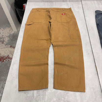Baggy Dickies carpenter jeans W40L30 tan brown wide leg 90s style canvas cargos